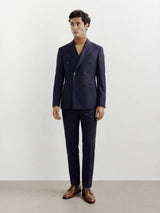 Costume croisé rayé marine - IZAC