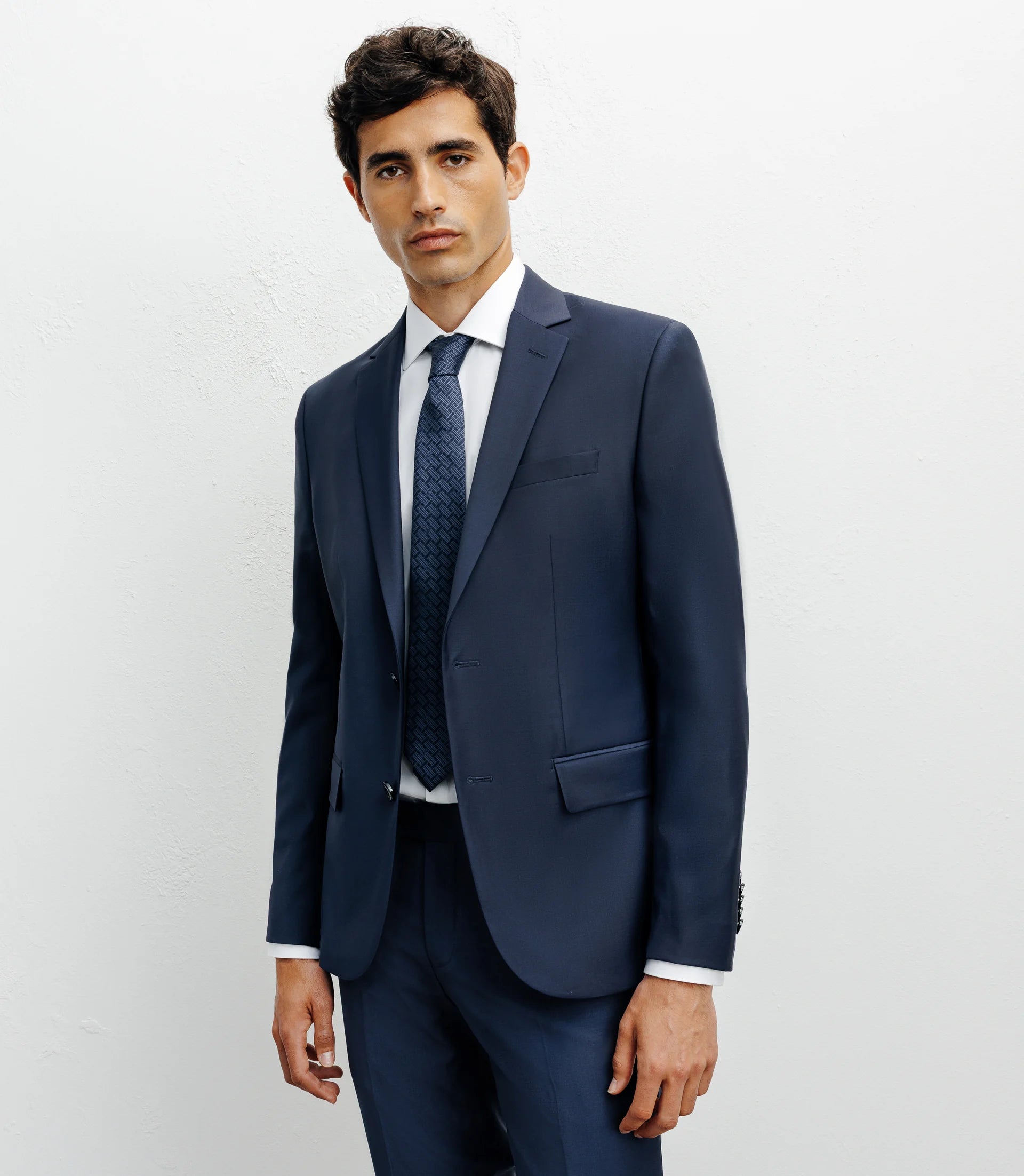 Costume ajusté 2 boutons bleu - IZAC