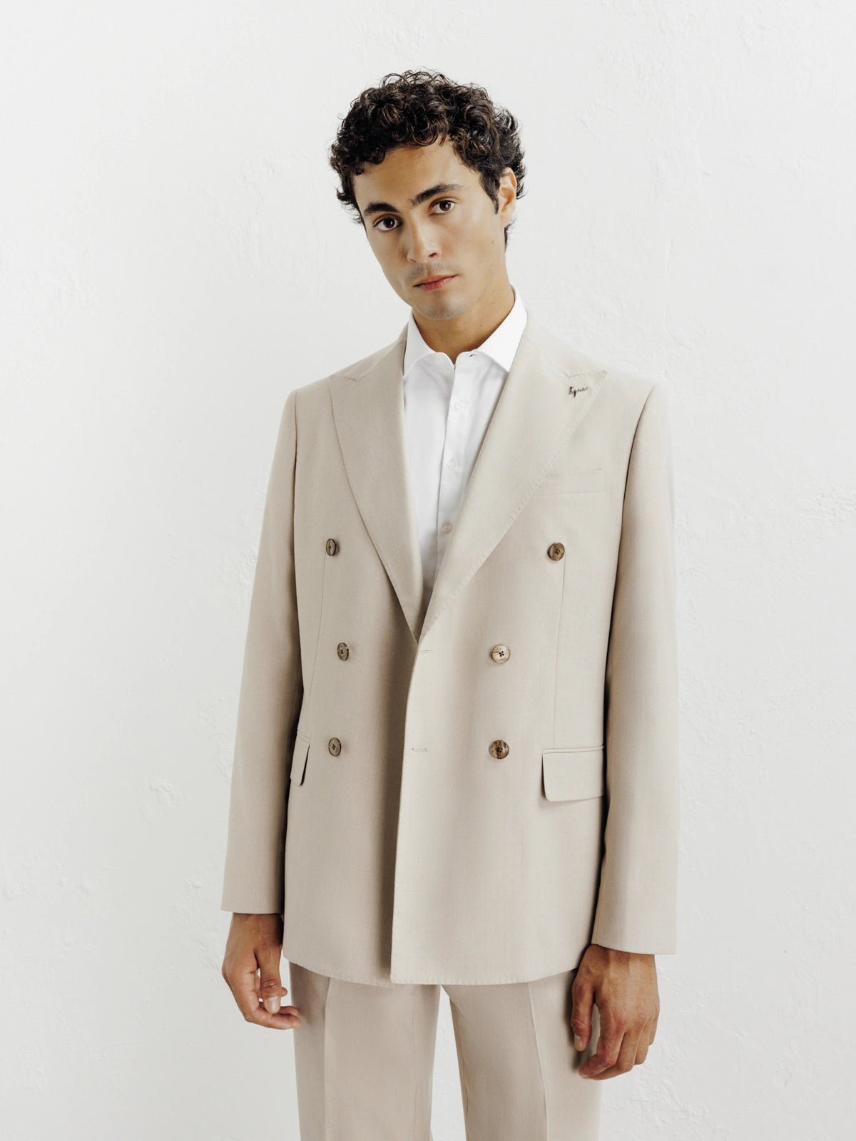 Costume croisé beige - IZAC