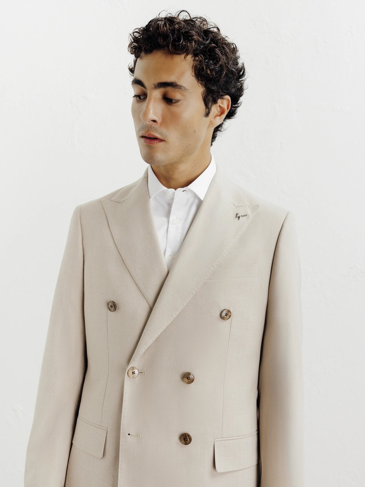 Costume croisé beige - IZAC