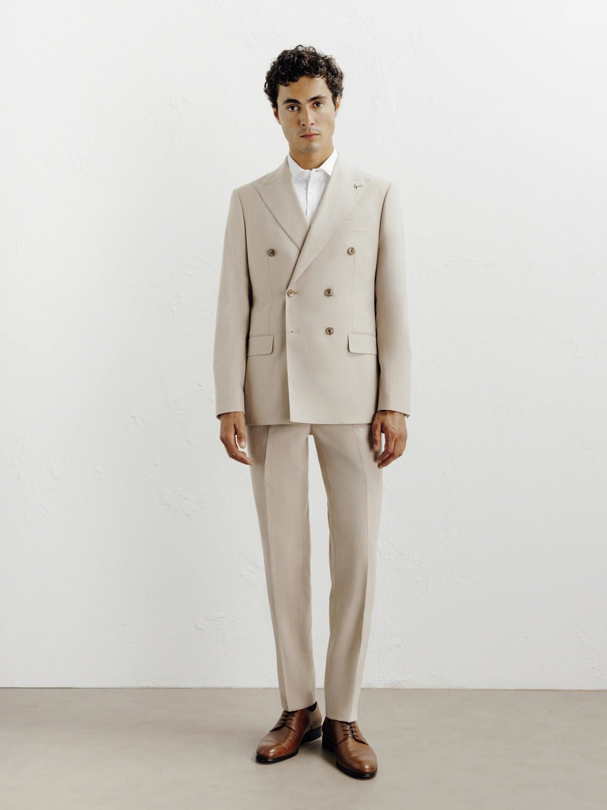 Costume croisé beige - IZAC