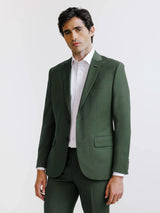 Costume 2 boutons laine majoritaire vert foncé