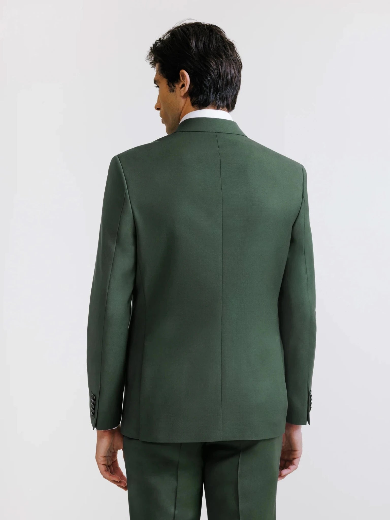 Costume 2 boutons laine majoritaire vert foncé