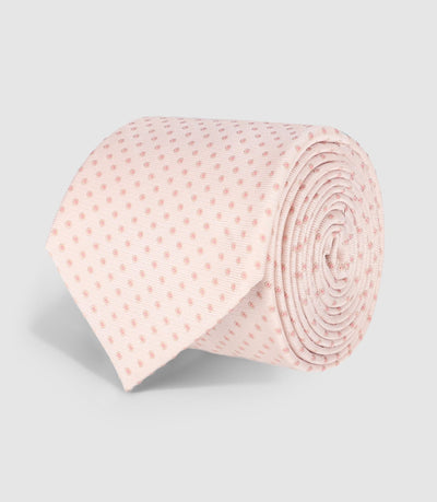 Cravate micro motifs beige HENRI - IZAC