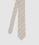 Beige striped tie