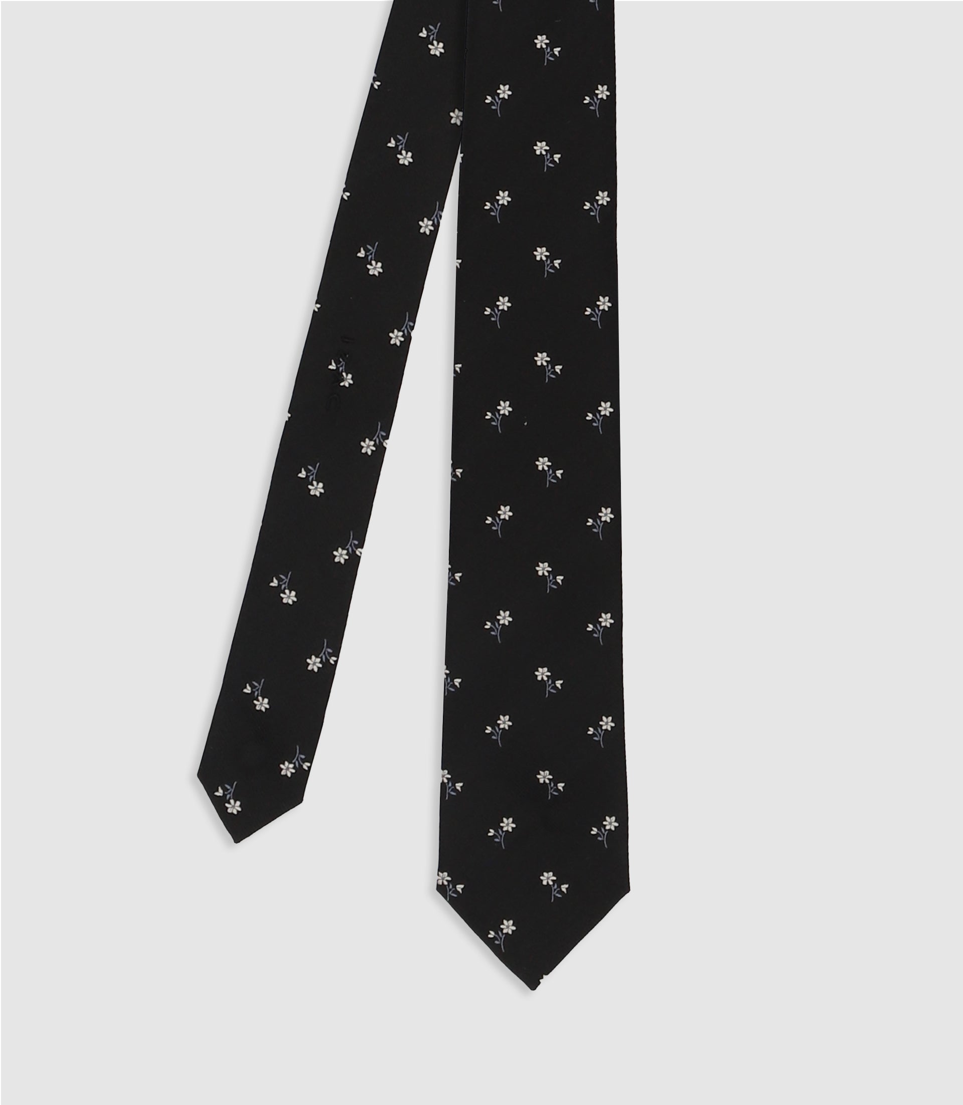 Black flowery tie