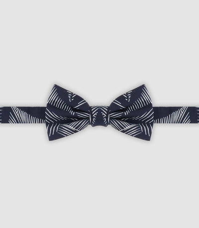 Nœud papillon en coton avec rayures marine - IZAC