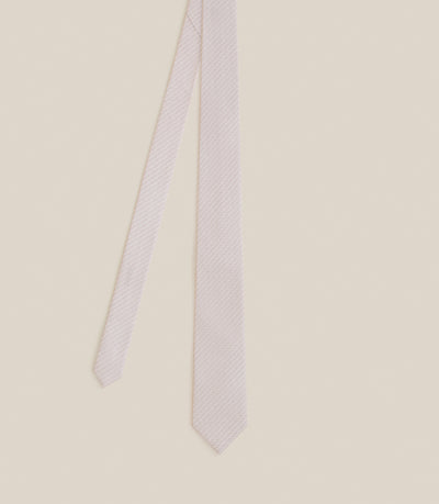 Cravate fantaisie rayée beige - IZAC