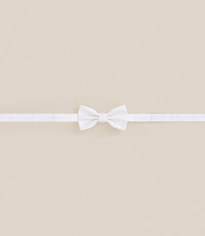 Noeud papillon 100% soie blanc - IZAC