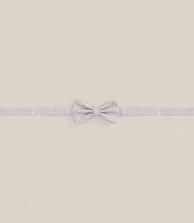 Noeud papillon fantaisie à fleurs beige - IZAC