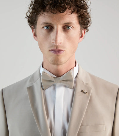 Nœud papillon uni beige - IZAC