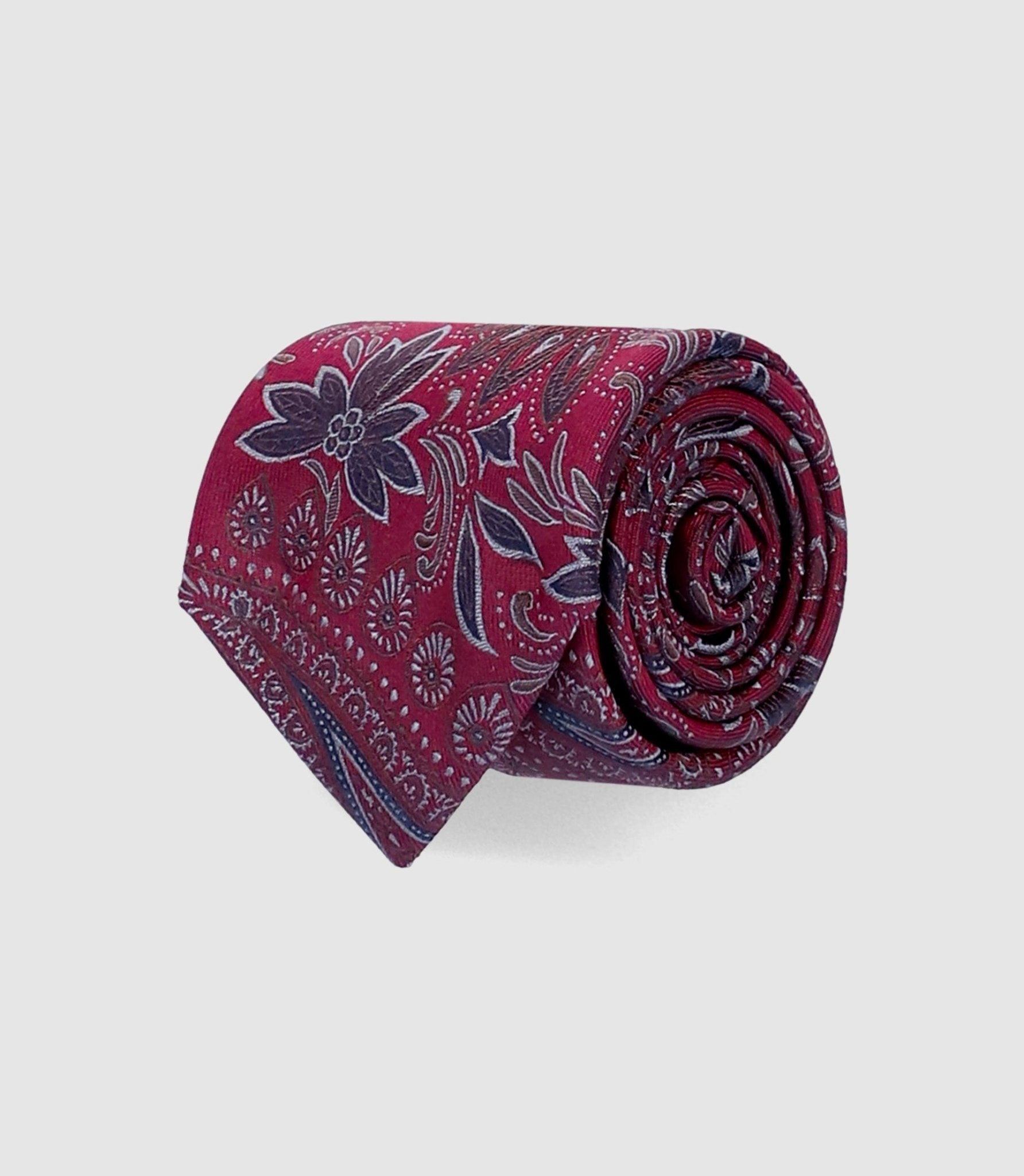 Cravate paisley 7 cm bordeaux MASSIMOB - IZAC