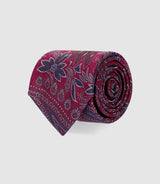 Cravate paisley 7 cm bordeaux MASSIMOB - IZAC