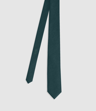 Cravate à motifs en soie verte - IZAC