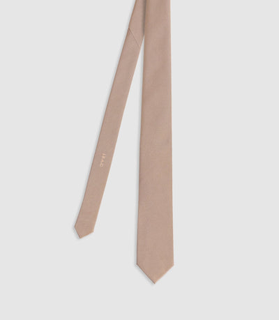 Cravate unie beige - IZAC