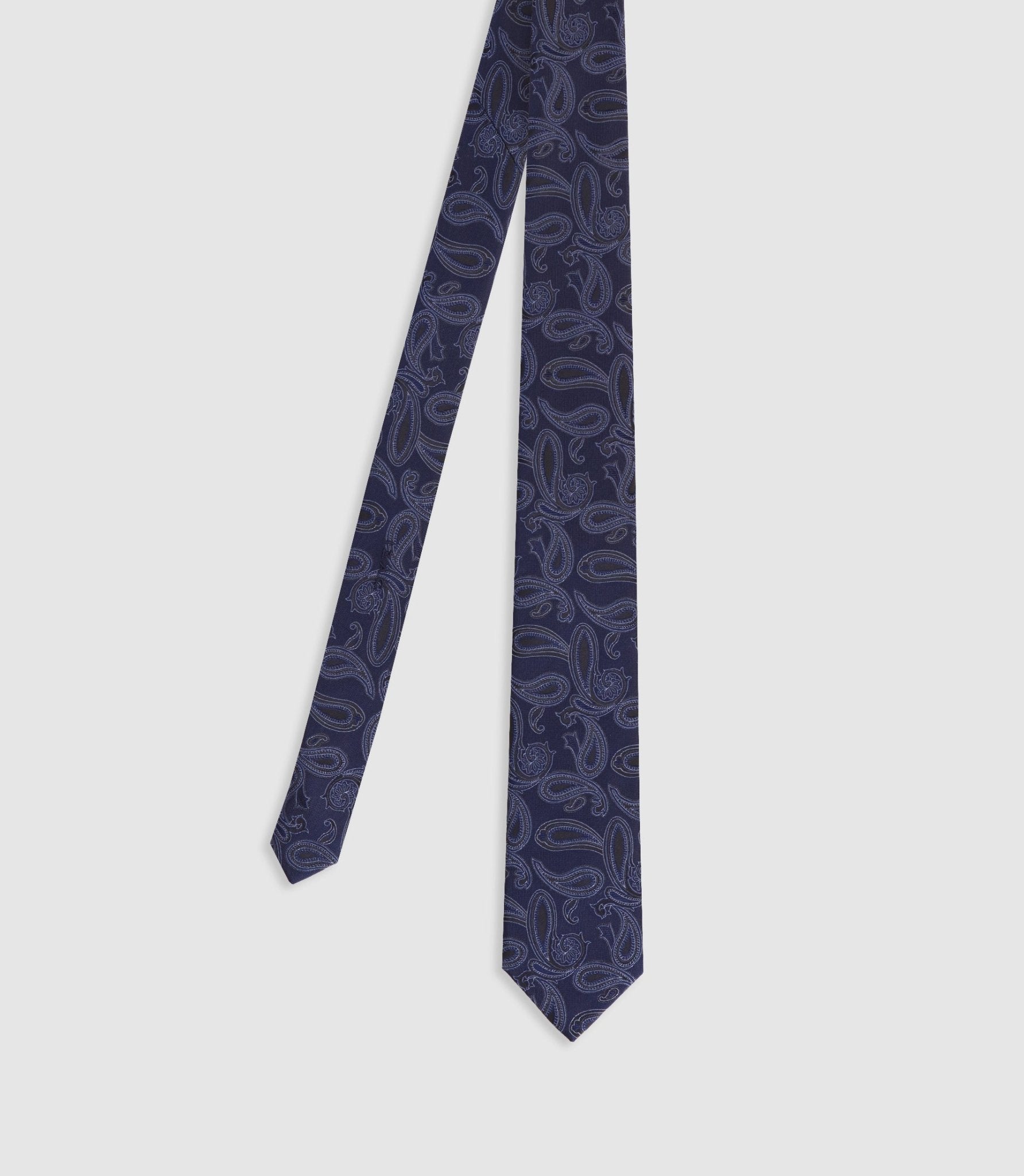 Cravate avec motifs en soie marine - IZAC