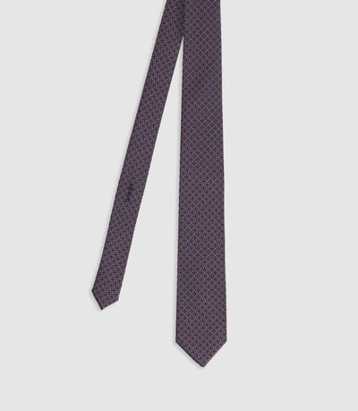 Cravate à micro motifs marine - IZAC