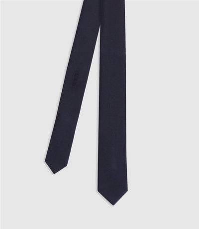 Cravate unie 100% soie marine - IZAC