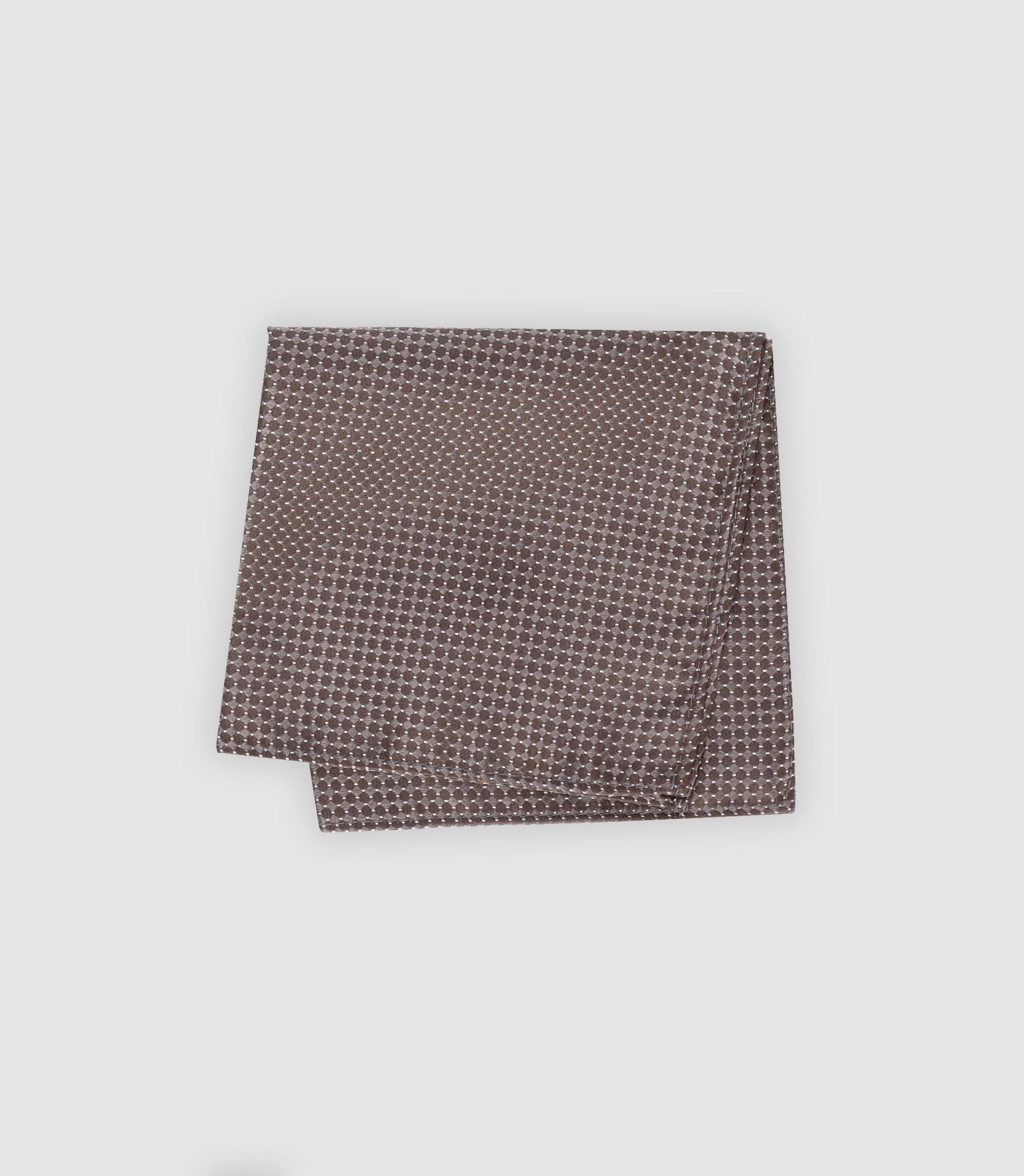 Pochette en soie avec motifs marron - IZAC