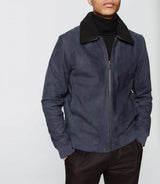 Blouson en daim marine "Wagon"