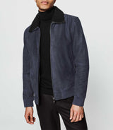 Blouson en daim marine "Wagon" - IZAC