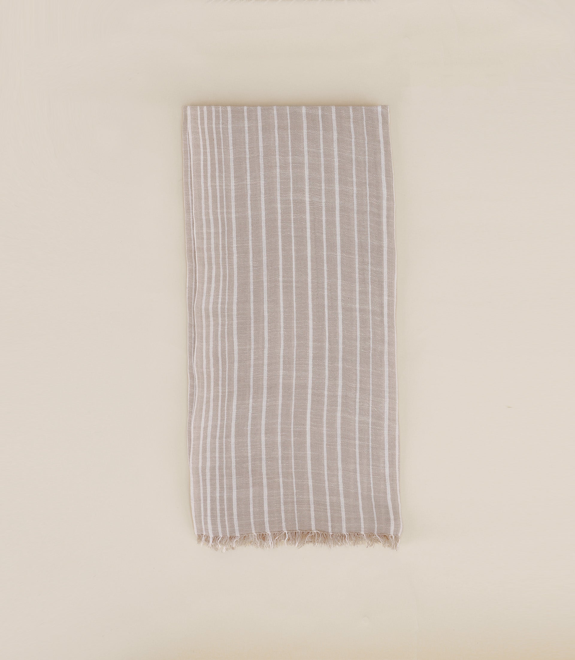 Beige contrasting striped scarf