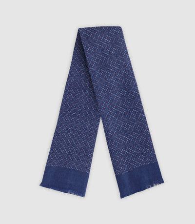 Echarpe fantaisie à franges marine - IZAC