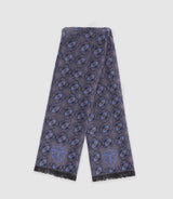 Echarpe graphique à fleurs marine - IZAC