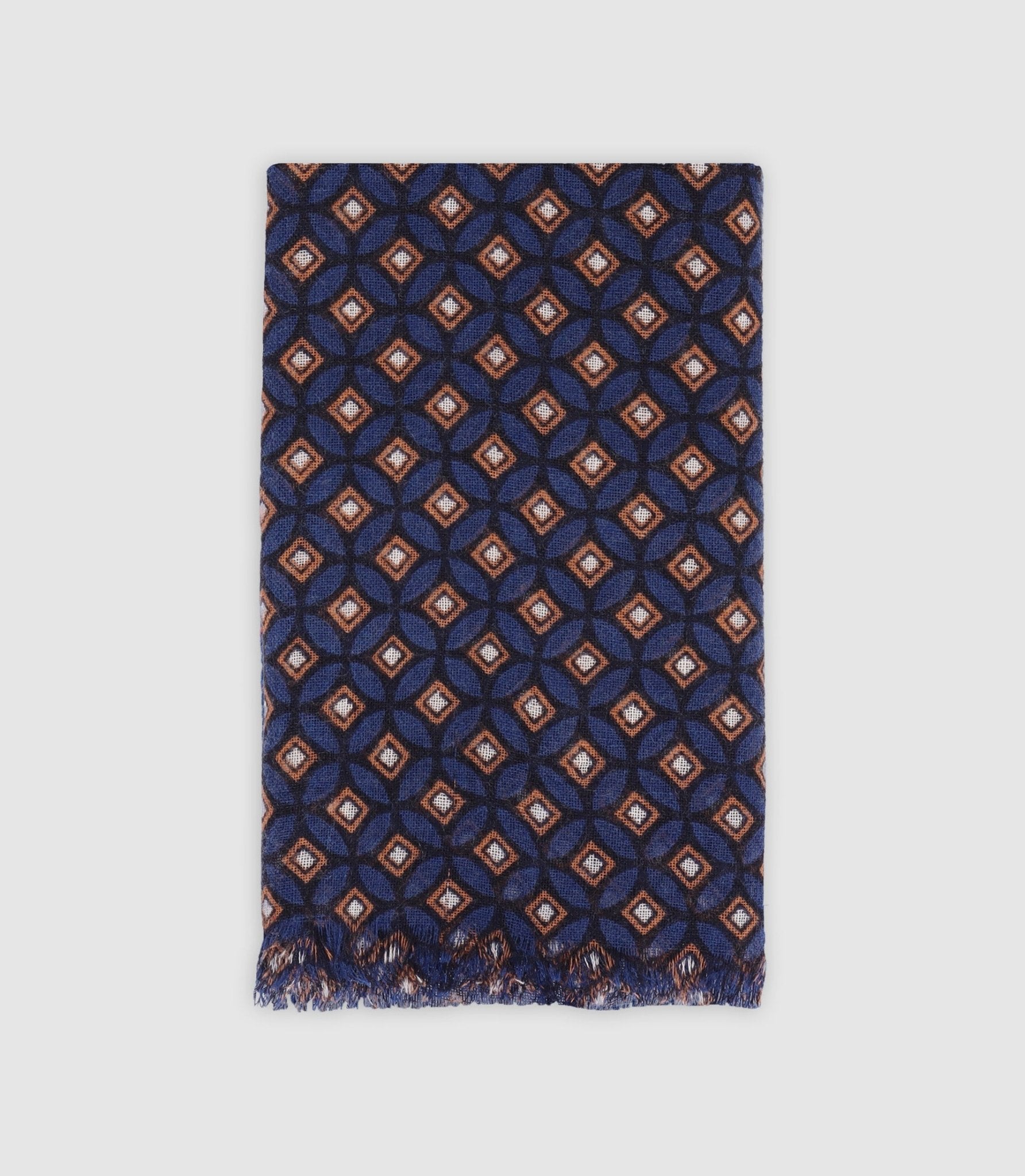 Echarpe à motifs carrés marine - IZAC