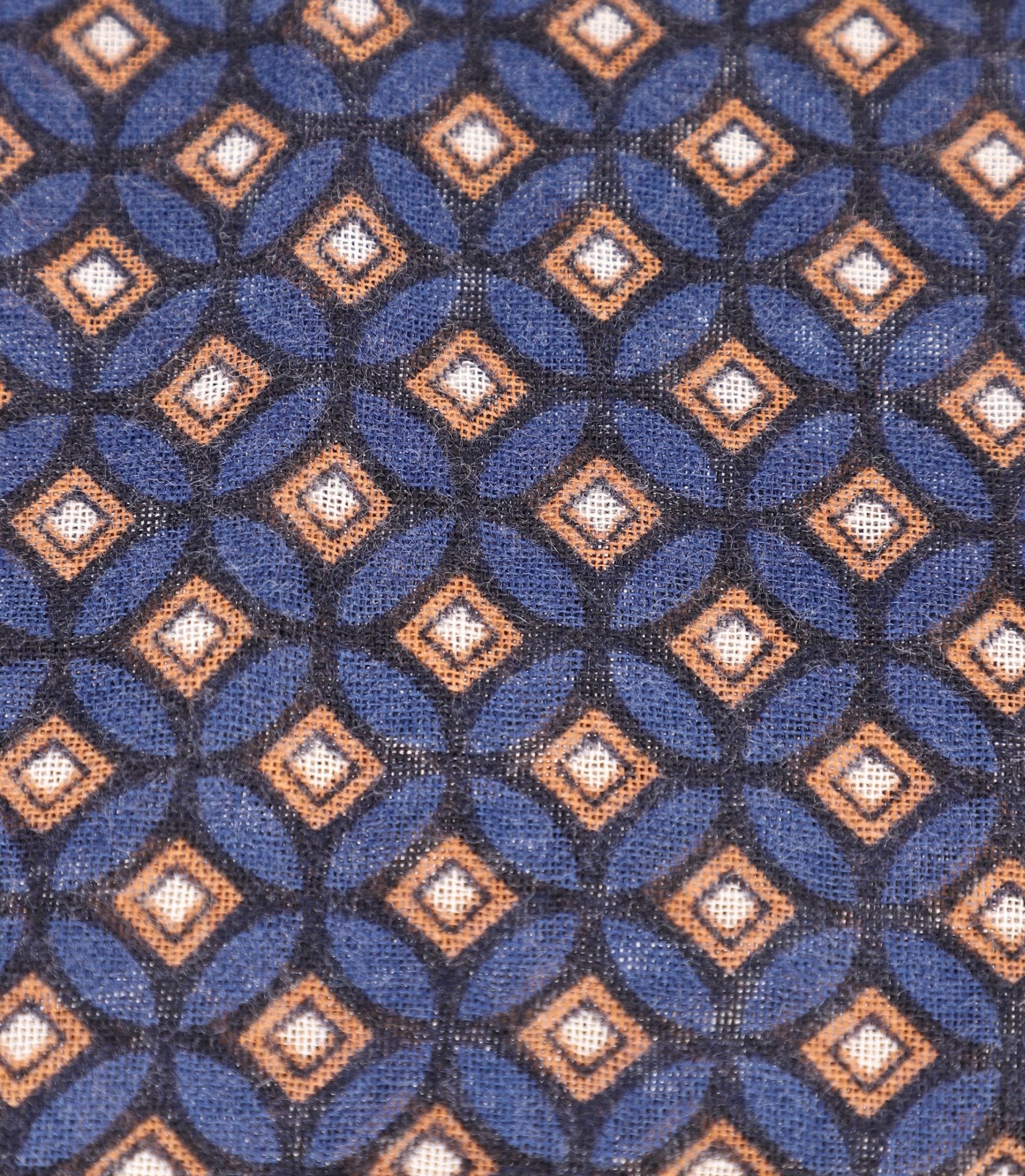 Echarpe à motifs carrés marine - IZAC