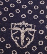 Echarpe à motifs avec franges marine - IZAC