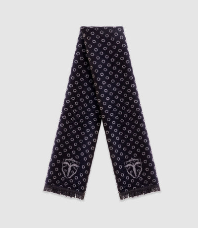 Echarpe à motifs avec franges noire - IZAC