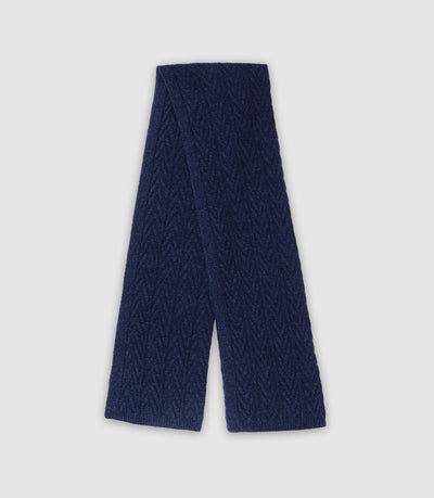 Echarpe en maille torsadée marine - IZAC