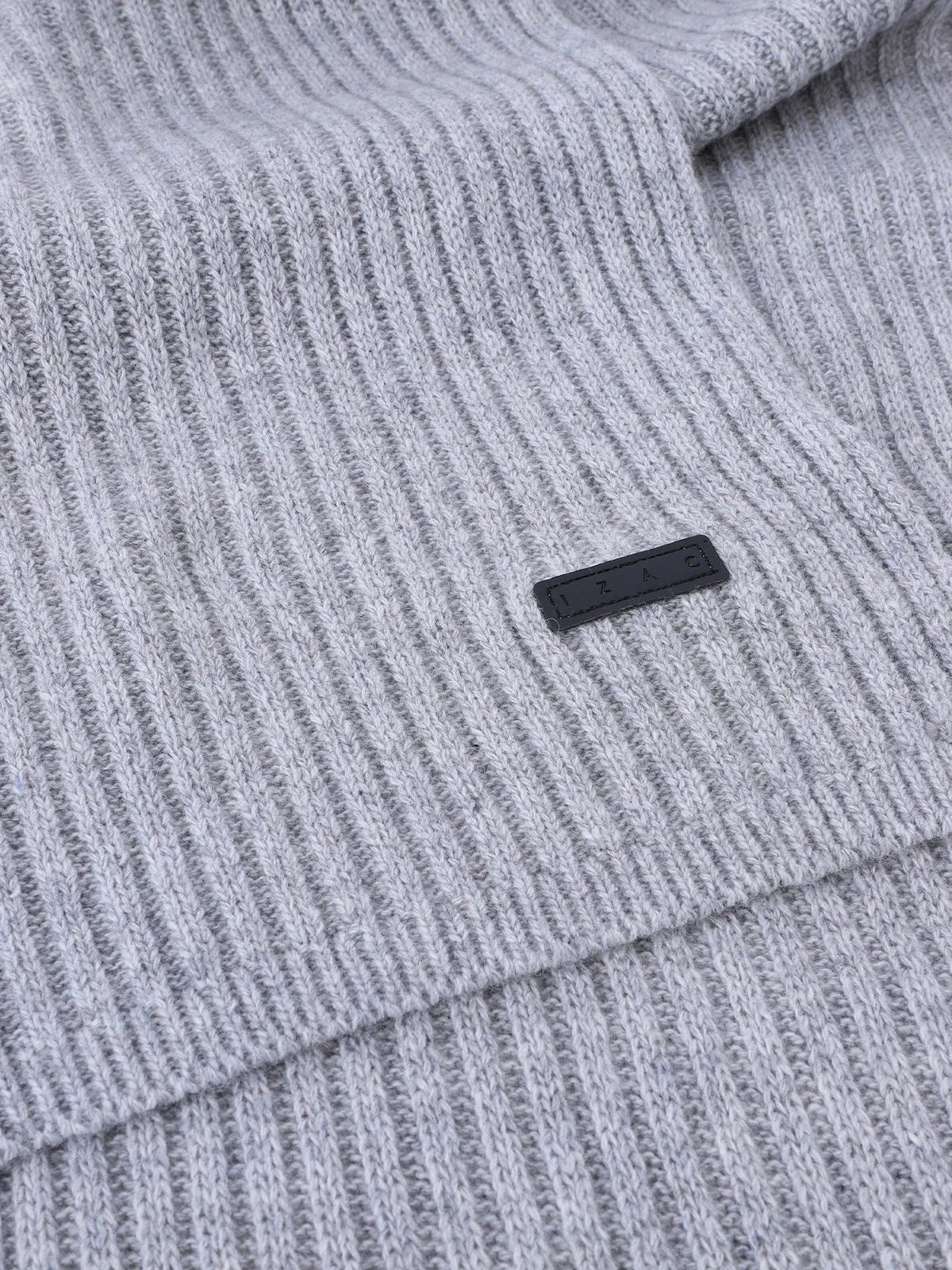 Écharpe en maille unie grise - IZAC