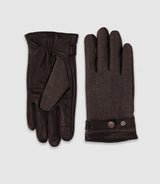 Gants en cuir et tissu anthracite - IZAC