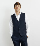 Gilet 100% laine bleu marine - IZAC