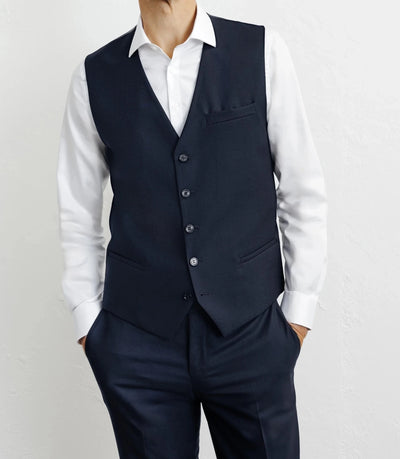 Gilet 100% laine bleu marine - IZAC