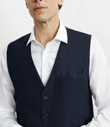 100% navy blue wool vest