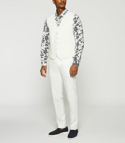 Gilet de costume en lin blanc - IZAC