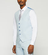 Light blue linen suit vest JCELESTE