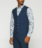 Navy linen suit vest JCELESTE