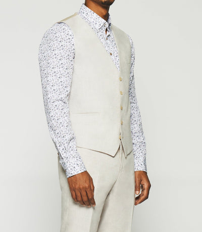 Gilet de costume en lin parme JCELESTE - IZAC