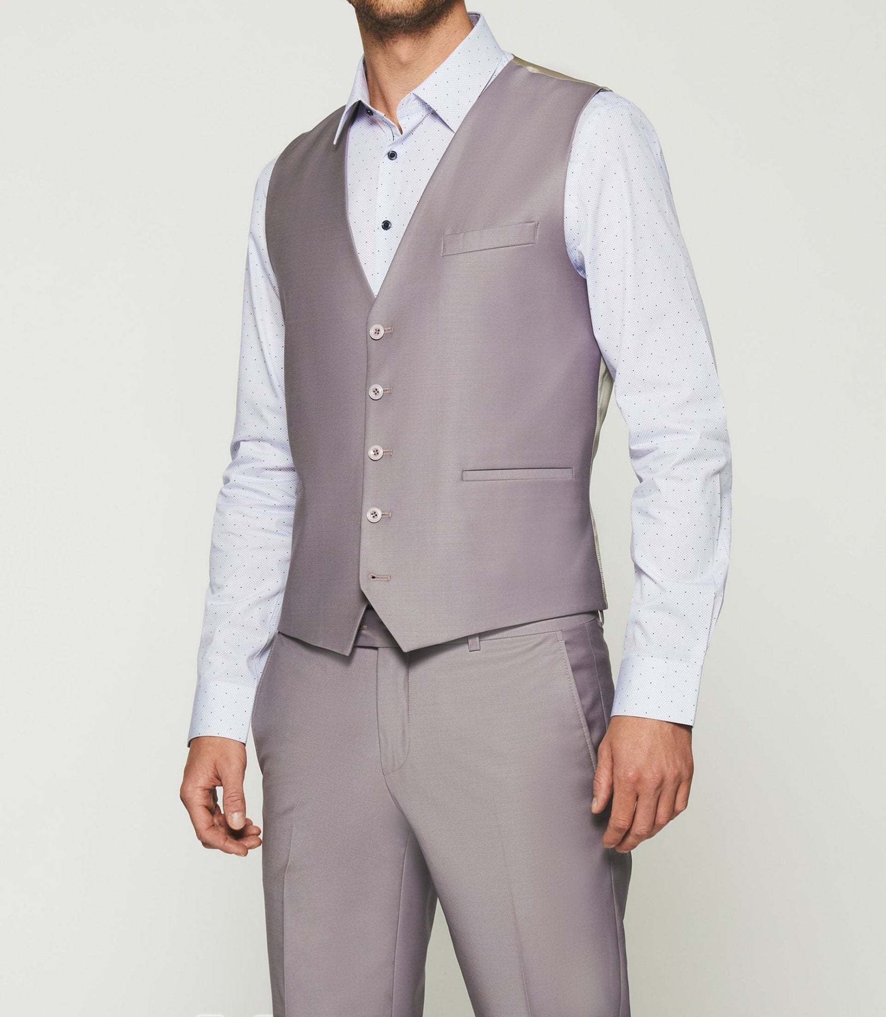 Gilet de costume laine parme foncé JFAVORI - IZAC