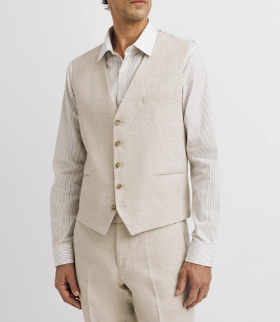 Gilet ville 100% lin beige - IZAC