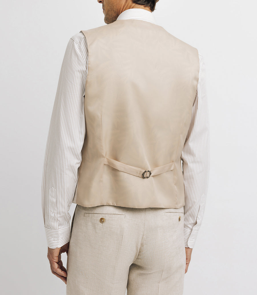 Gilet ville 100% lin beige