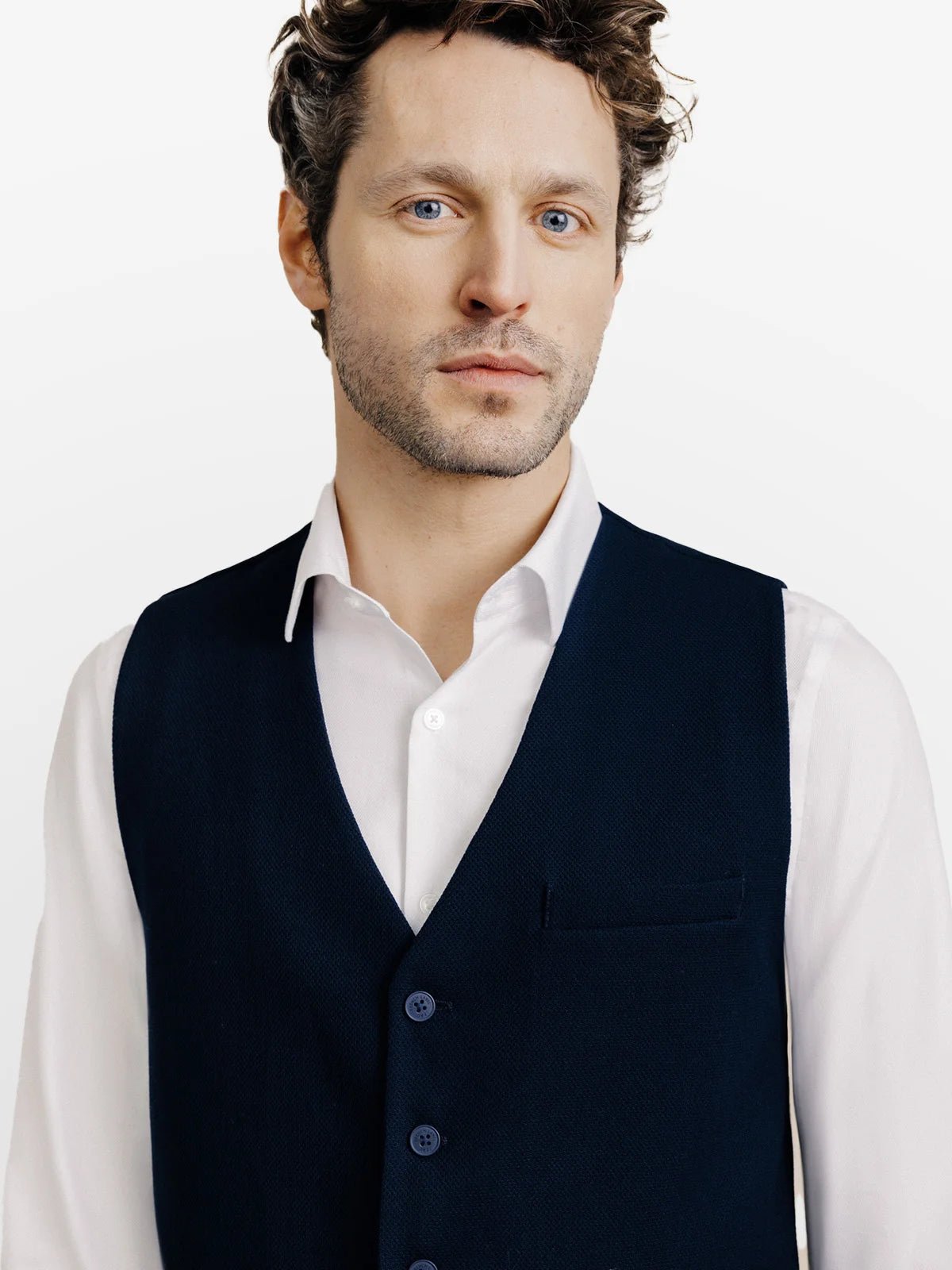 Gilet nid d'abeille marine - IZAC