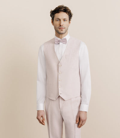 Gilet 100% lin rose - IZAC
