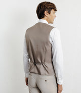 Gilet ville en laine majoritaire beige - IZAC