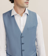 Gilet ville en laine majoritaire bleu ciel