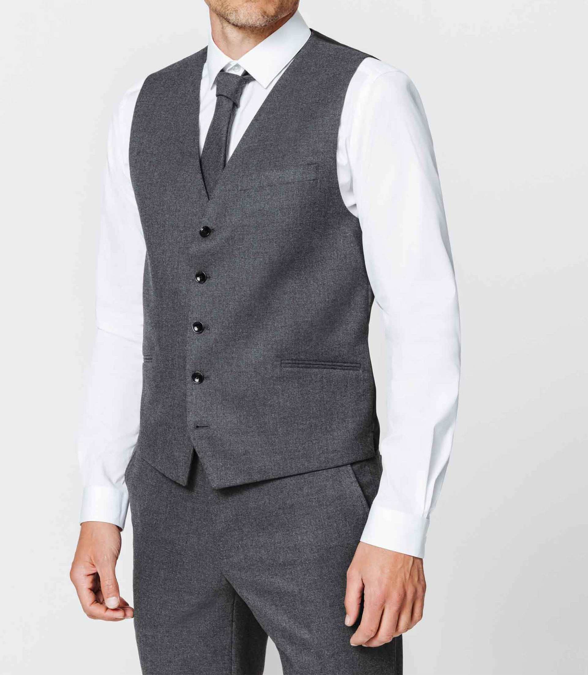 Grey city vest with flannel look